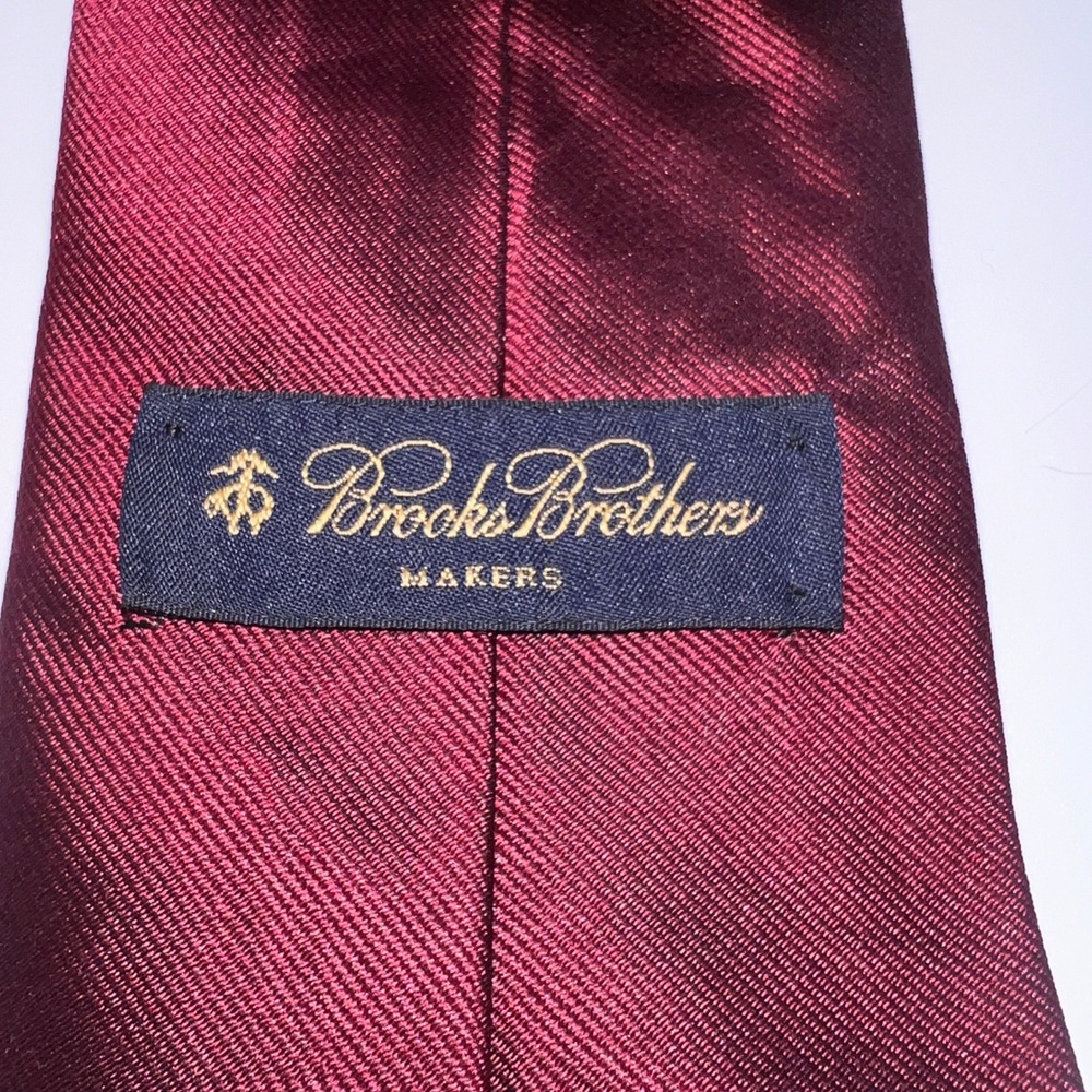 Brooks Brothers Men's Necktie Bundle 100% Silk Striped & Solid Burgundy Academia - Picture 4 of 8